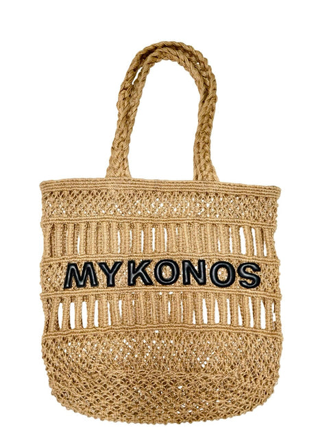 MYKONOS JUTE ROPE RESORT CROCHET TOTE BAG