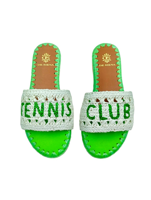 TENNIS CLUB RAFFIA CROCHET RESORT SLIDES