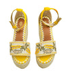 MEADOW BEADED WEDGE WITH FLOWER PATTERN