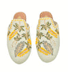 MEADOW BEADED SLIPPERS WITH FLOWER PATTERN