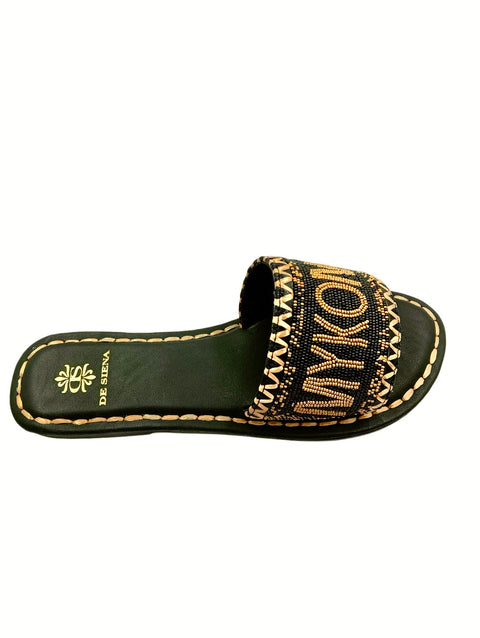MYKONOS BEADED DÉGRADÉ RESORT SLIDES