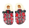 KANSAS EMBROIDERED CHECK CLOGS RED