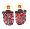 KANSAS EMBROIDERED CHECK CLOGS RED