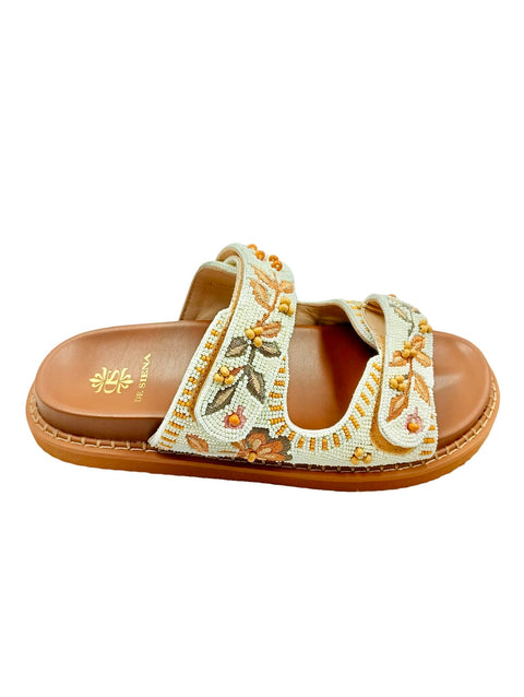 NOREEN BEADED FUSSBETT WITH FLOWER PATTERN