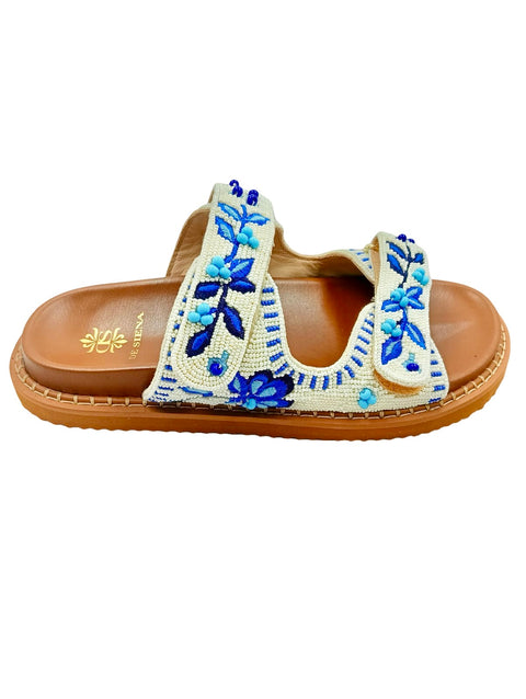 NOREEN BEADED FUSSBETT WITH FLOWER PATTERN