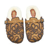 SEATTLE EMBROIDERED SUEDE CLOGS TOBACCO