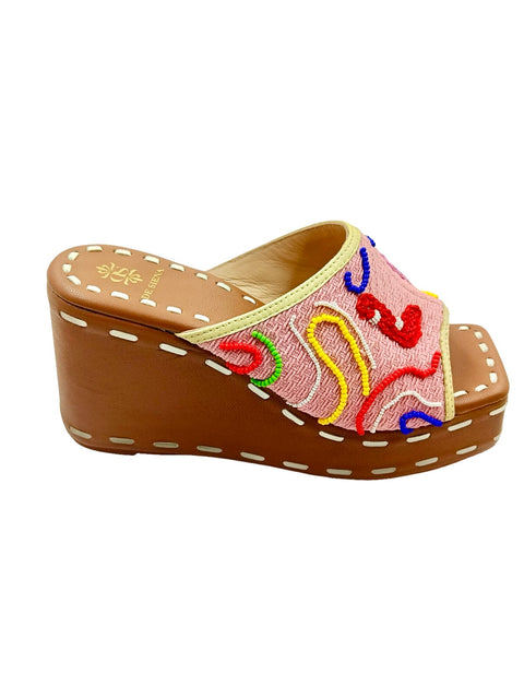 GIANA "LOVE" EMBROIDERED WEDGE