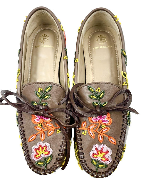 ARIANNA BEADED MOCCASINS BROWN