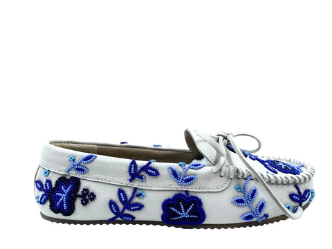 ARIANNA BEADED MOCCASINS OFFWHITE BLUE