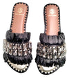 SAMMY RAFFIA SLIDES WITH CRYSTALS