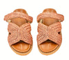 ZOEY WOVEN RAFFIA FUSSBETT WITH STRAP