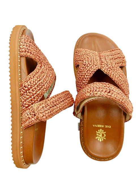 ZOEY WOVEN RAFFIA FUSSBETT WITH STRAP
