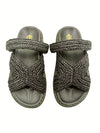ZOEY WOVEN RAFFIA FUSSBETT WITH STRAP