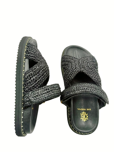 ZOEY WOVEN RAFFIA FUSSBETT WITH STRAP
