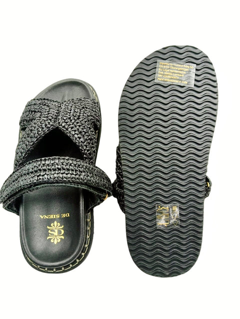 ZOEY WOVEN RAFFIA FUSSBETT WITH STRAP