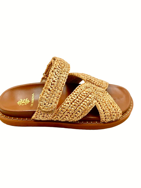 ZOEY WOVEN RAFFIA FUSSBETT WITH STRAP