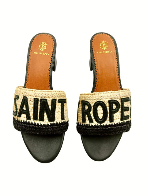 SAINT TROPEZ RAFFIA CROCHET RESORT HEELS