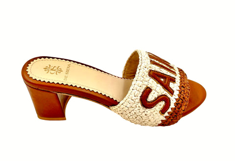 SAINT TROPEZ RAFFIA CROCHET RESORT HEELS