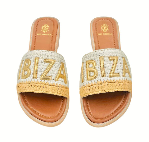 IBIZA RAFFIA CROCHET RESORT SLIDES