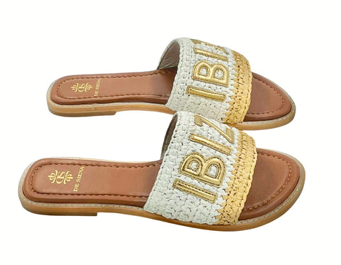 IBIZA RAFFIA CROCHET RESORT SLIDES