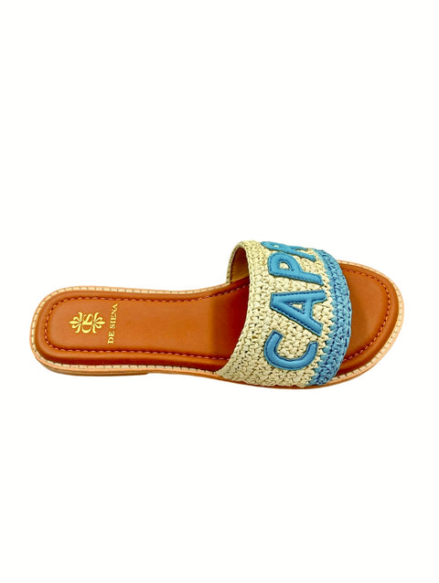 CAPRI RAFFIA CROCHET RESORT SLIDES