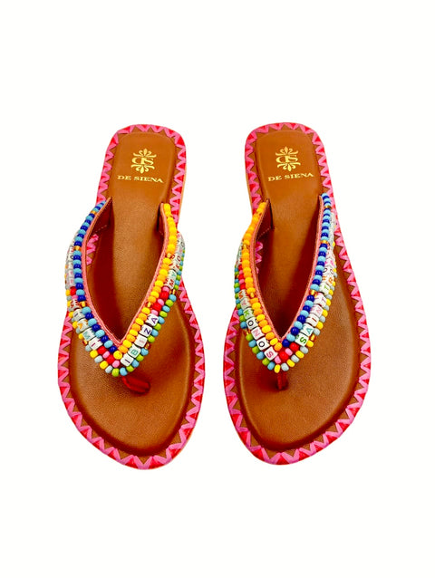 BEADED RESORT FLIP FLOPS