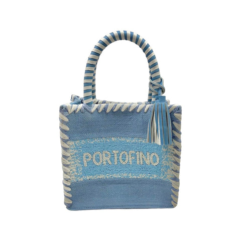 PORTOFINO SMALL BEADED BAG POWDER BLUE